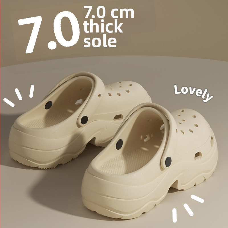 Női Crocs-stílusú szandál 7 cm vastag talppal, EVA anyagból, csúszásmentes, szagtalan, nyári strandpapucs 2025