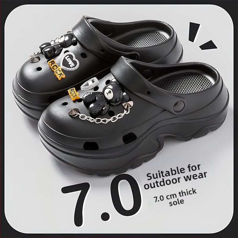 Női Crocs-stílusú szandál 7 cm vastag talppal, EVA anyagból, csúszásmentes, szagtalan, nyári strandpapucs 2025