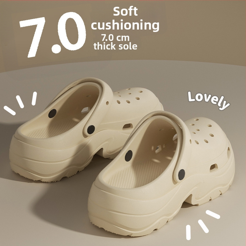 Női Crocs-stílusú szandál 7 cm vastag talppal, EVA anyagból, csúszásmentes, szagtalan, nyári strandpapucs 2025