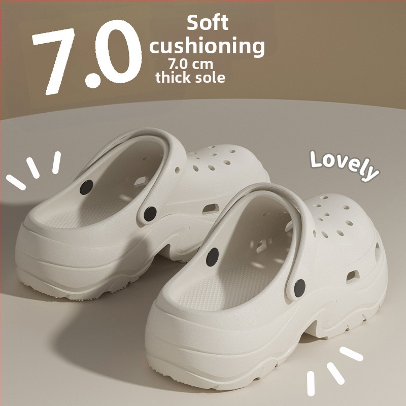 Női Crocs-stílusú szandál 7 cm vastag talppal, EVA anyagból, csúszásmentes, szagtalan, nyári strandpapucs 2025