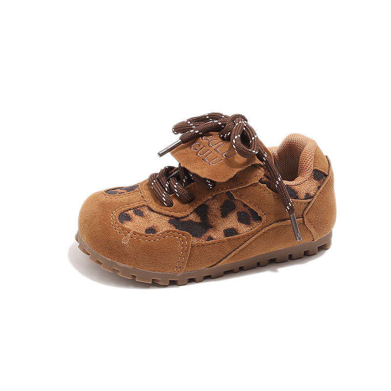 Dječje tenisice s leopard printom u korejskom stilu, kopčanje na Velcro, gornji dio od telećeg velura, potplat od sintetičke gume, unisex