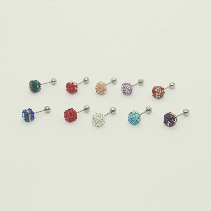 женски квадратни кристални обеци на щифт – геометричен дизайн, изкуствен кристал, неръждаема стомана, японско-корейски стил