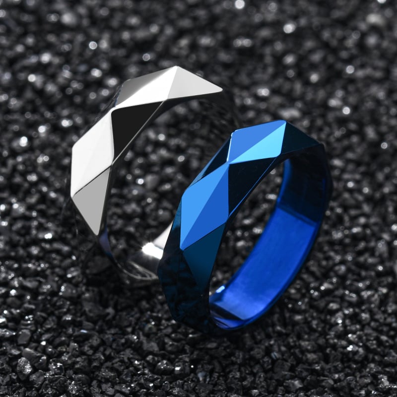 Geometrijski prsten titan čelika – unisex, crtani stil, elektroplating