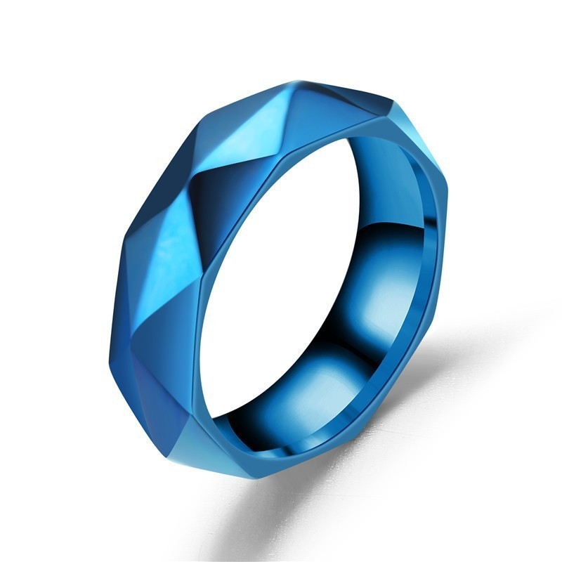 Geometrijski prsten titan čelika – unisex, crtani stil, elektroplating