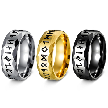 Prsten Nordic Viking Luen Rune s slovima, 304 nehrđajući čelik, antikni stil, elektroplatiranje, unisex