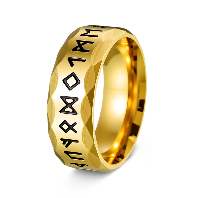Prsten Nordic Viking Luen Rune s slovima, 304 nehrđajući čelik, antikni stil, elektroplatiranje, unisex