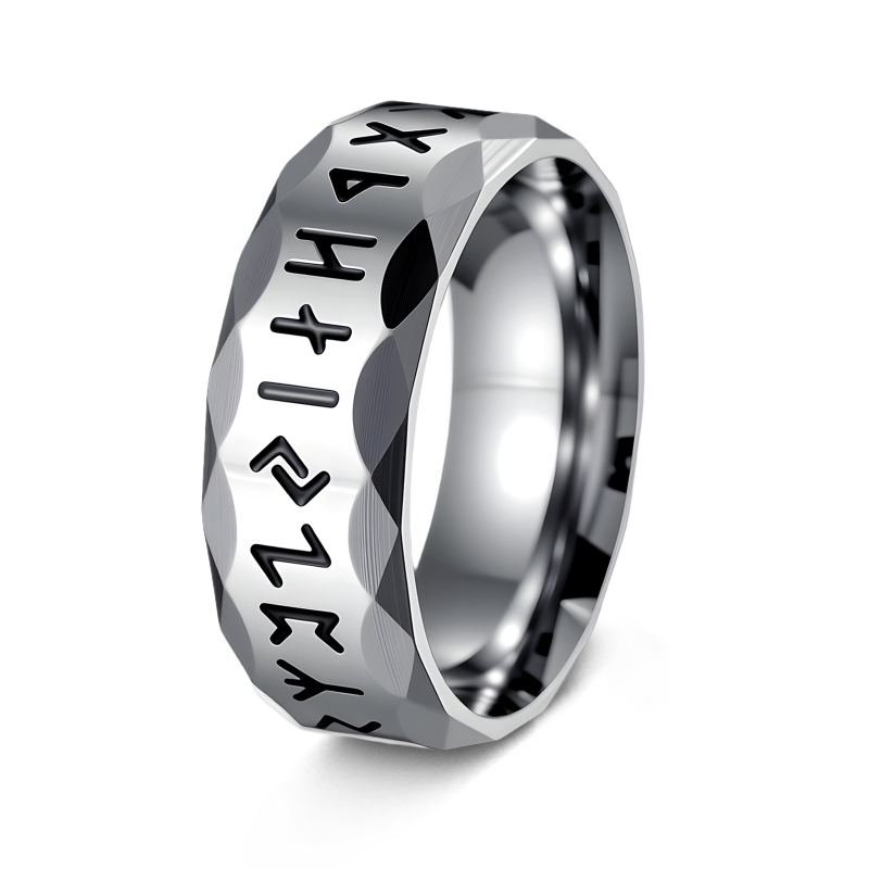 Prsten Nordic Viking Luen Rune s slovima, 304 nehrđajući čelik, antikni stil, elektroplatiranje, unisex