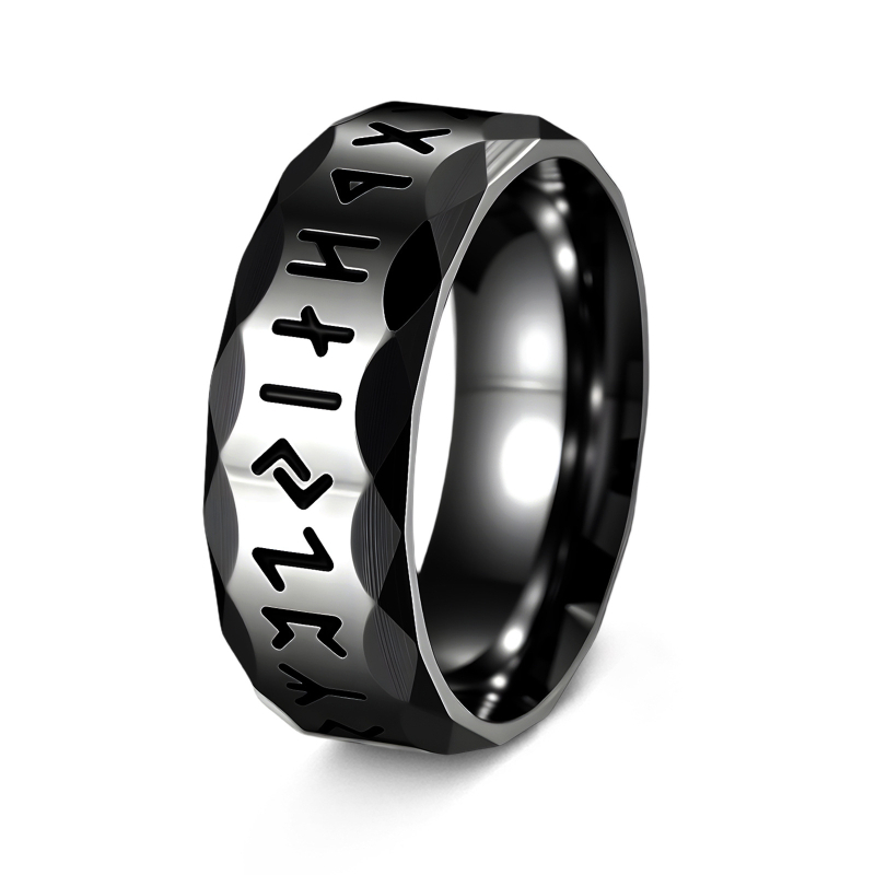 Prsten Nordic Viking Luen Rune s slovima, 304 nehrđajući čelik, antikni stil, elektroplatiranje, unisex