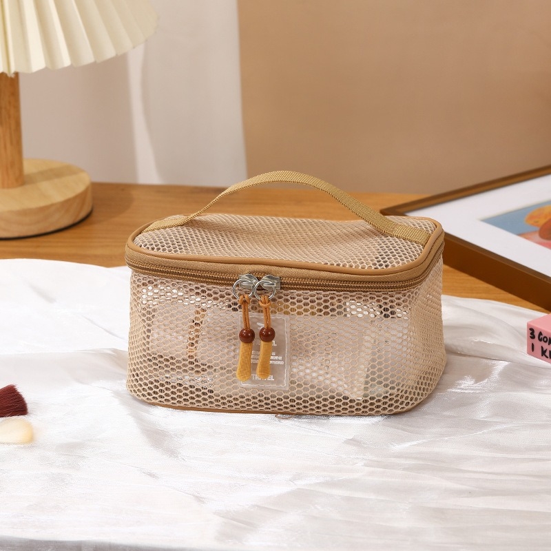 Qinwen mrežasta kozmetička torbica, kubičnog oblika, višestruka namjena, za putovanja