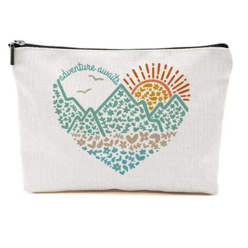 Козметична и съхранителна чанта — минималистичен стил, ленено платно, PU подплата, разширяем капацитет, унисекс