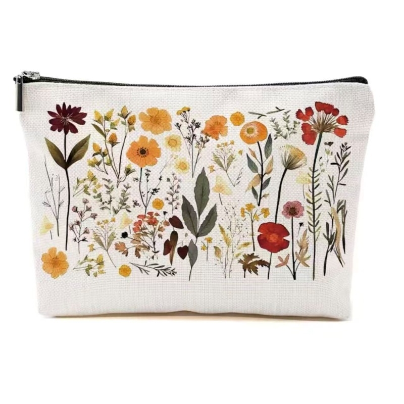 Козметична и съхранителна чанта — минималистичен стил, ленено платно, PU подплата, разширяем капацитет, унисекс