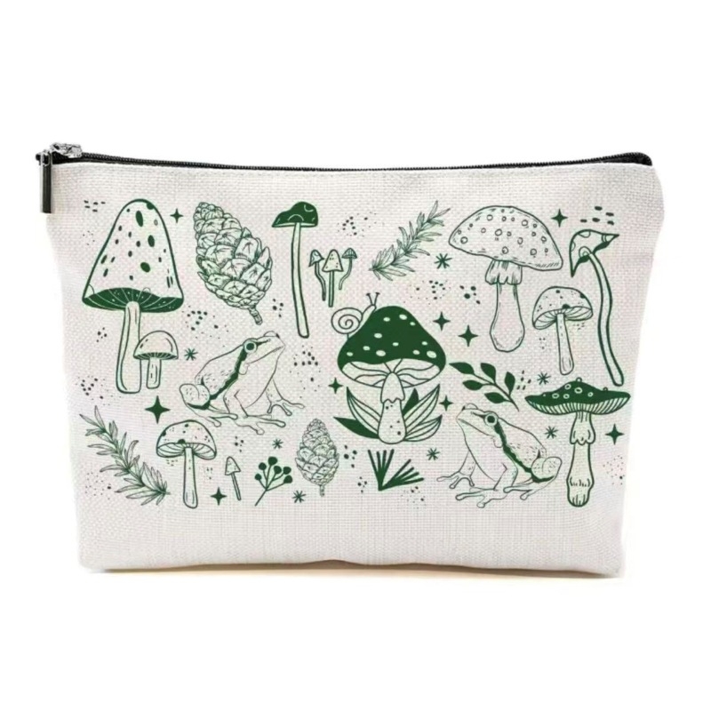 Козметична и съхранителна чанта — минималистичен стил, ленено платно, PU подплата, разширяем капацитет, унисекс