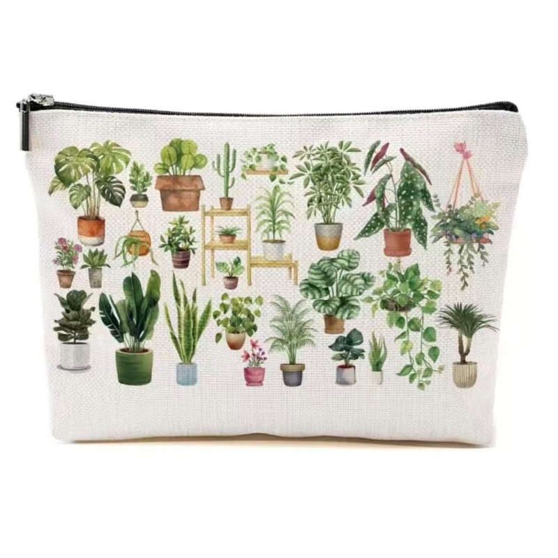 Козметична и съхранителна чанта — минималистичен стил, ленено платно, PU подплата, разширяем капацитет, унисекс