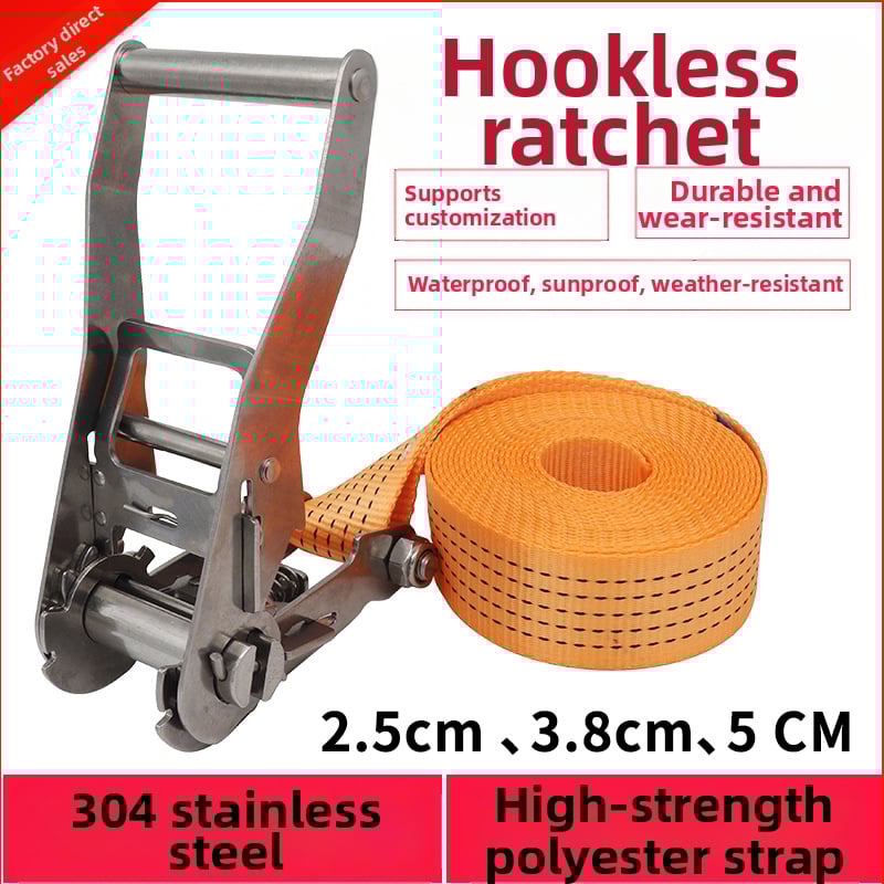 Trump 304 rozsdamentes acélból készült feszítő horog nélkül rakományhevederhez, körkörös rögzítésre alkalmas