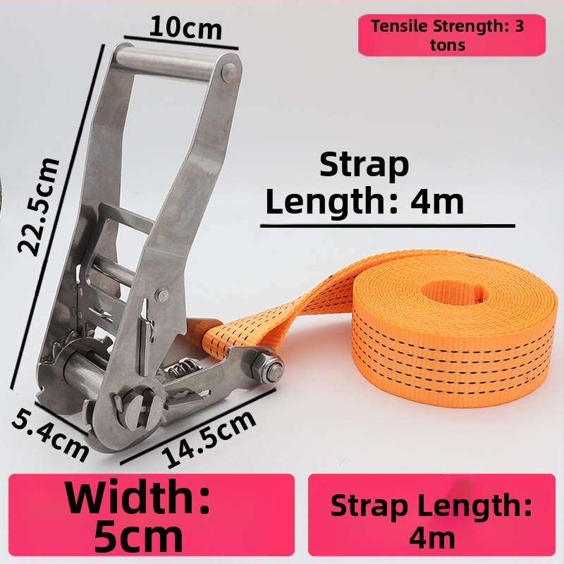 Trump 304 rozsdamentes acélból készült feszítő horog nélkül rakományhevederhez, körkörös rögzítésre alkalmas