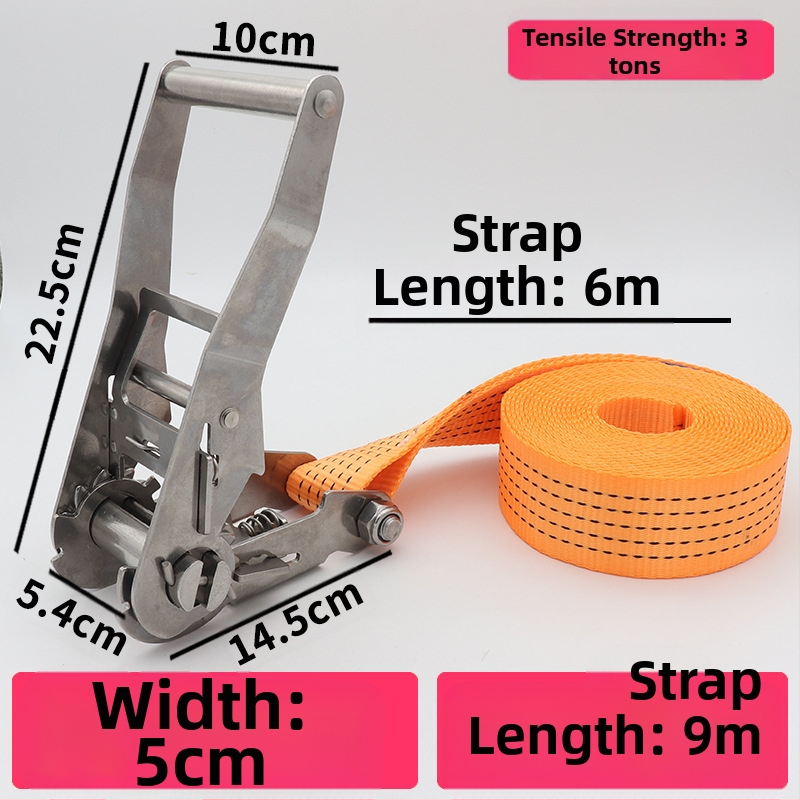 Trump 304 rozsdamentes acélból készült feszítő horog nélkül rakományhevederhez, körkörös rögzítésre alkalmas