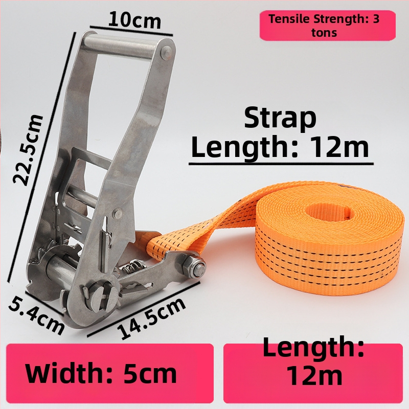 Trump 304 rozsdamentes acélból készült feszítő horog nélkül rakományhevederhez, körkörös rögzítésre alkalmas