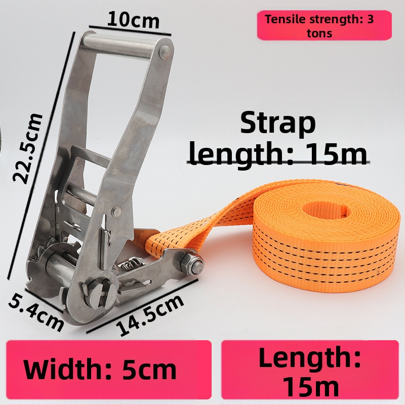 Trump 304 rozsdamentes acélból készült feszítő horog nélkül rakományhevederhez, körkörös rögzítésre alkalmas