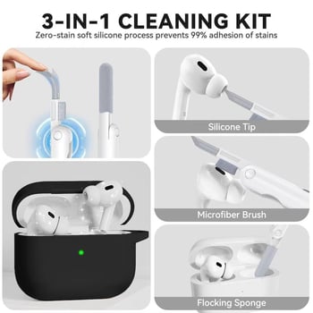 Hirano Carcasă AirPods Pro din silicon, portabilă și universală, imprimare, compatibilă cu Apple