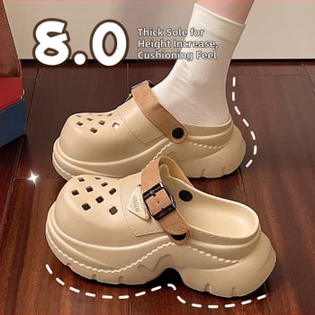 Női EVA Crocs, 8–9 cm vastag talpú, emelt orr-rész, légáteresztő, csúszásmentes