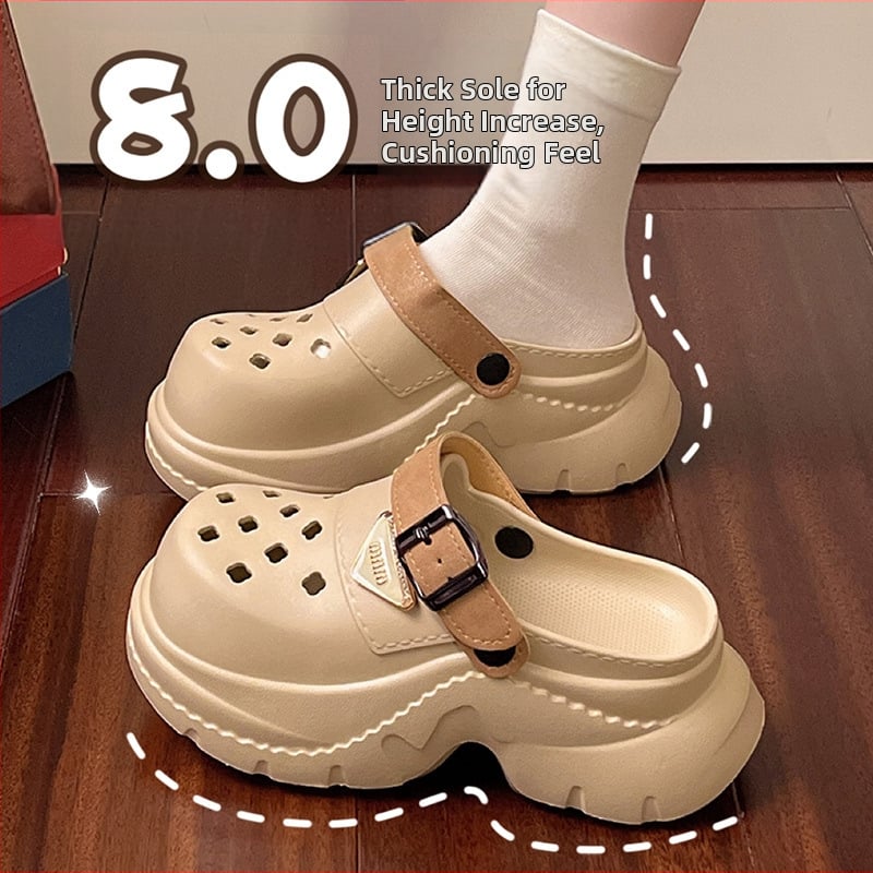 Női EVA Crocs, 8–9 cm vastag talpú, emelt orr-rész, légáteresztő, csúszásmentes