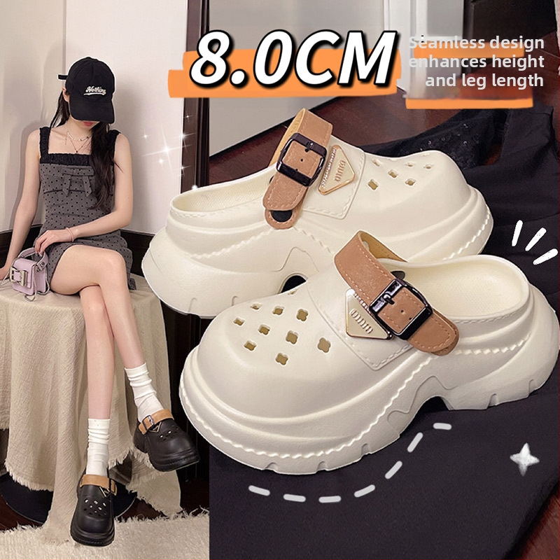 Női EVA Crocs, 8–9 cm vastag talpú, emelt orr-rész, légáteresztő, csúszásmentes