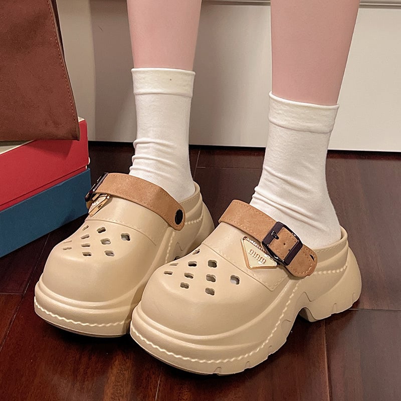Női EVA Crocs, 8–9 cm vastag talpú, emelt orr-rész, légáteresztő, csúszásmentes