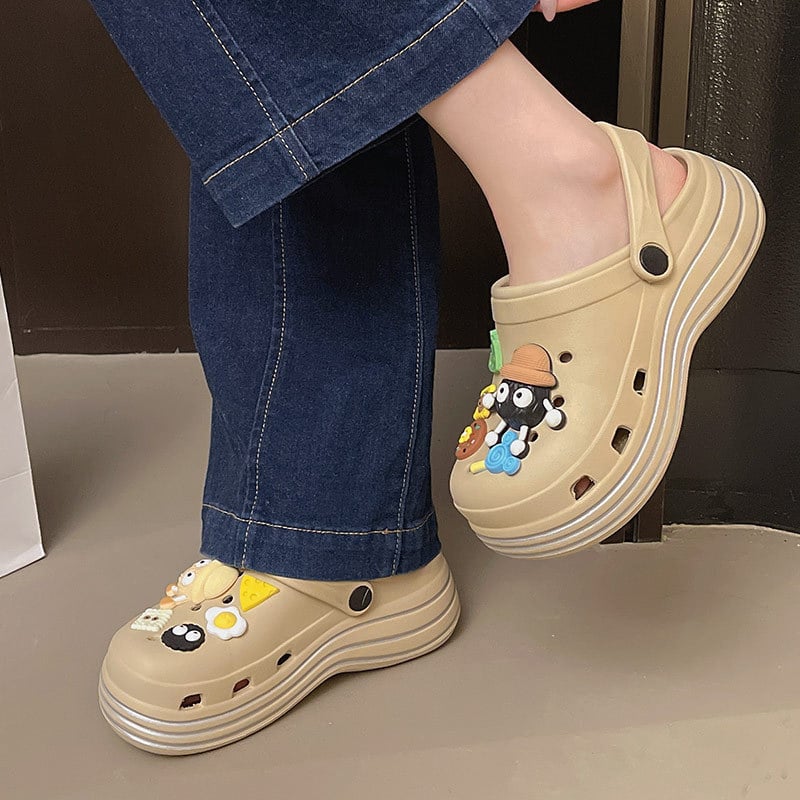 Női EVA Crocs, 8–9 cm vastag talpú, emelt orr-rész, légáteresztő, csúszásmentes