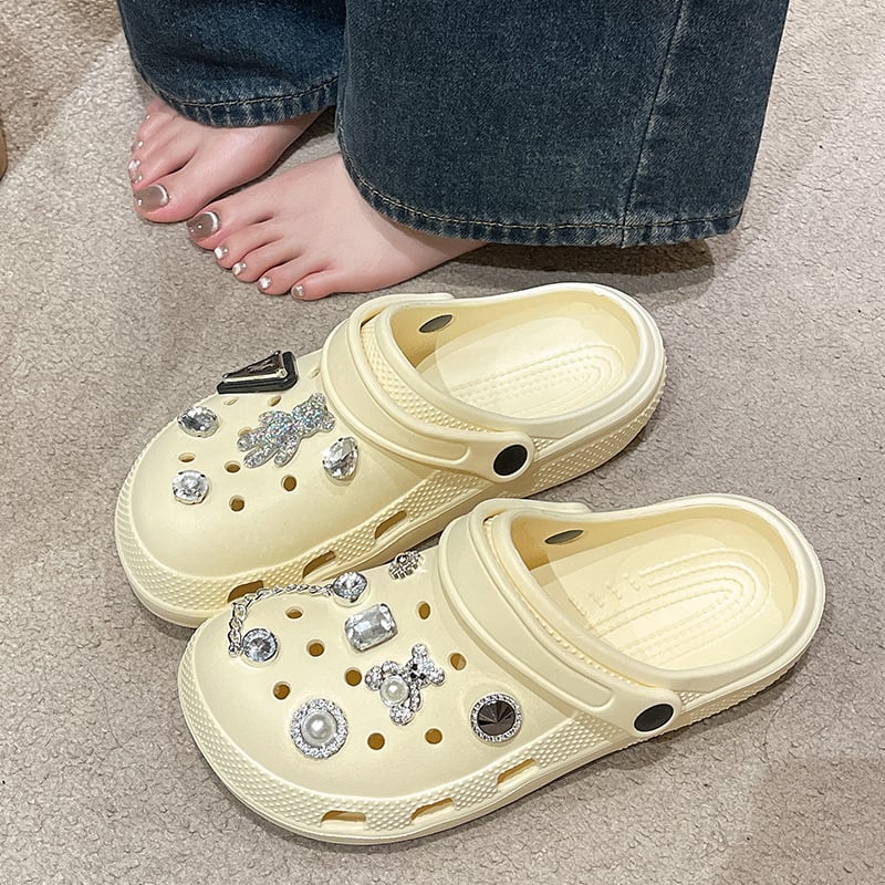 Női EVA Crocs, 8–9 cm vastag talpú, emelt orr-rész, légáteresztő, csúszásmentes