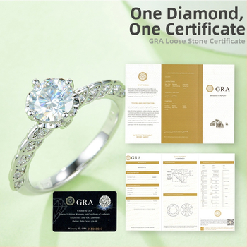 Prsten od Moissanita od srebra 925, 1 karat, ženski geometrijski dizajn — Often-Name Jewelry