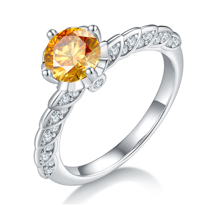 Prsten od Moissanita od srebra 925, 1 karat, ženski geometrijski dizajn — Often-Name Jewelry