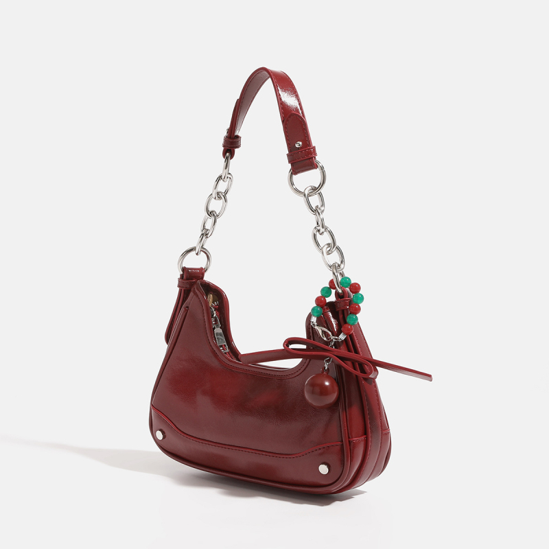 ANNMUU Crescent PU crossbody torba, zatvarač, jednoručna naramenica, unutarnji džepovi za telefon i identifikaciju, džep sa zatvaračem
