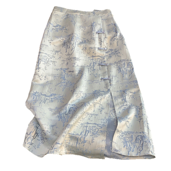 Nothing сатинова жилетка в китайски стил за жени, U-образно деколте, с копчета в един ред, кардиган стил