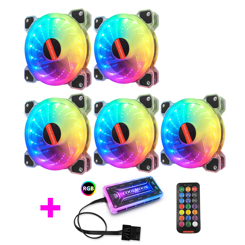 Ανεμιστήρας πλαισίου PC με ARGB φωτισμό, υδραυλικό ρουλεμάν, ήσυχη λειτουργία, διαχείριση καλωδίων, 1300 RPM