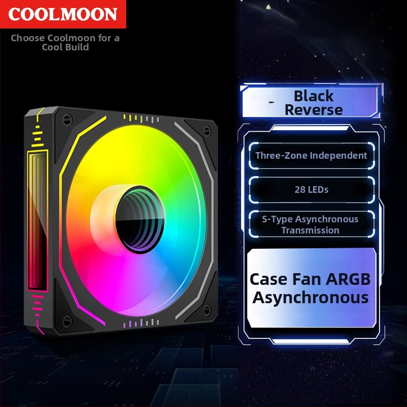 Ανεμιστήρας πλαισίου PC με ARGB φωτισμό, υδραυλικό ρουλεμάν, ήσυχη λειτουργία, διαχείριση καλωδίων, 1300 RPM