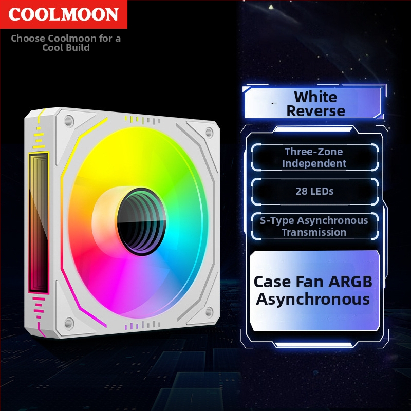 Ανεμιστήρας πλαισίου PC με ARGB φωτισμό, υδραυλικό ρουλεμάν, ήσυχη λειτουργία, διαχείριση καλωδίων, 1300 RPM