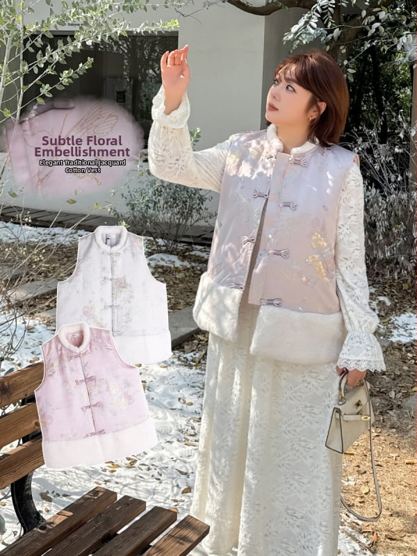 K3216 Vesta Jacquard cu guler înalt – iarna 2025, lungime medie 65-80 cm, țesătură jacquard cu adaos de spandex