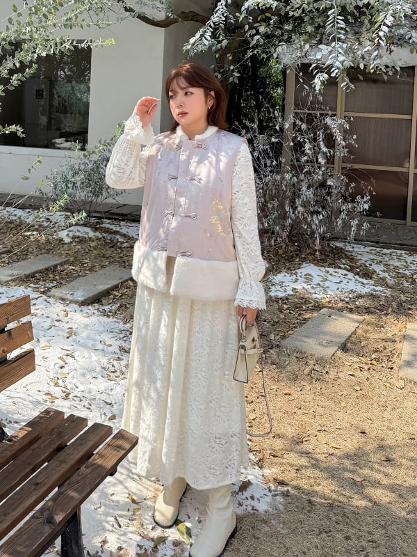 K3216 Vesta Jacquard cu guler înalt – iarna 2025, lungime medie 65-80 cm, țesătură jacquard cu adaos de spandex