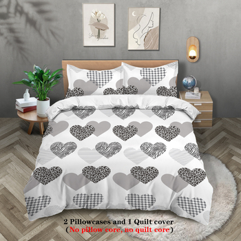 Trodijelni set navlaka za pokrivač, digitalni tisak, 100% poliestera, 90gsm, moderni minimalistčki stil