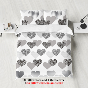 Trodijelni set navlaka za pokrivač, digitalni tisak, 100% poliestera, 90gsm, moderni minimalistčki stil