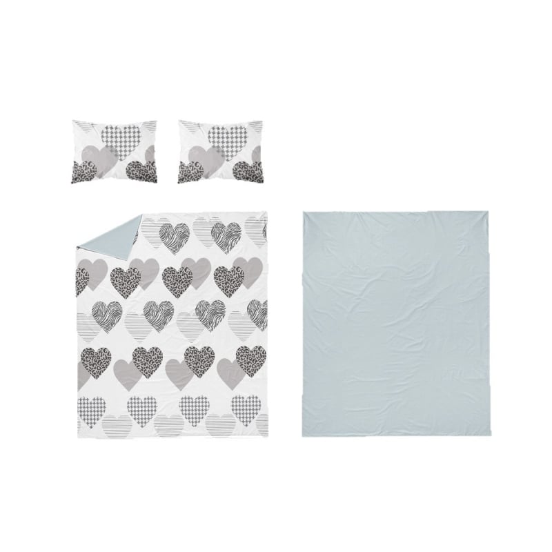 Trodijelni set navlaka za pokrivač, digitalni tisak, 100% poliestera, 90gsm, moderni minimalistčki stil