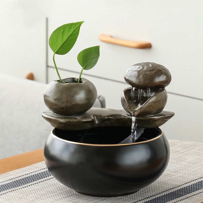 Keramički Zen vodeni fontan ukras za akvarij, ručno izrađeno, glazirano, jednostavan i moderan stil
