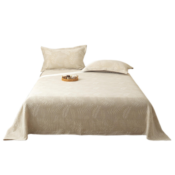 Set de pat Jacquard din bumbac-lin, 3 piese, vopsire reactive, model cu dungi, stil modern minimalist