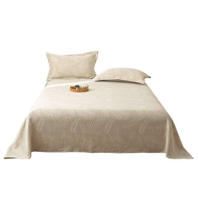 Set de pat Jacquard din bumbac-lin, 3 piese, vopsire reactive, model cu dungi, stil modern minimalist