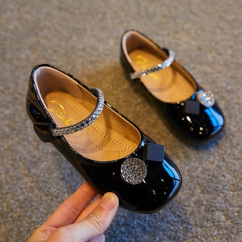 Dječje cipele od PU kože za djevojčice, princeza stil, Chanel inspirirano, Velcro kopča, gumeni potplat, vodootporne, protuklizne, korejski stil, za uzrast 4–16 godina, proljeće-ljeto-jesen