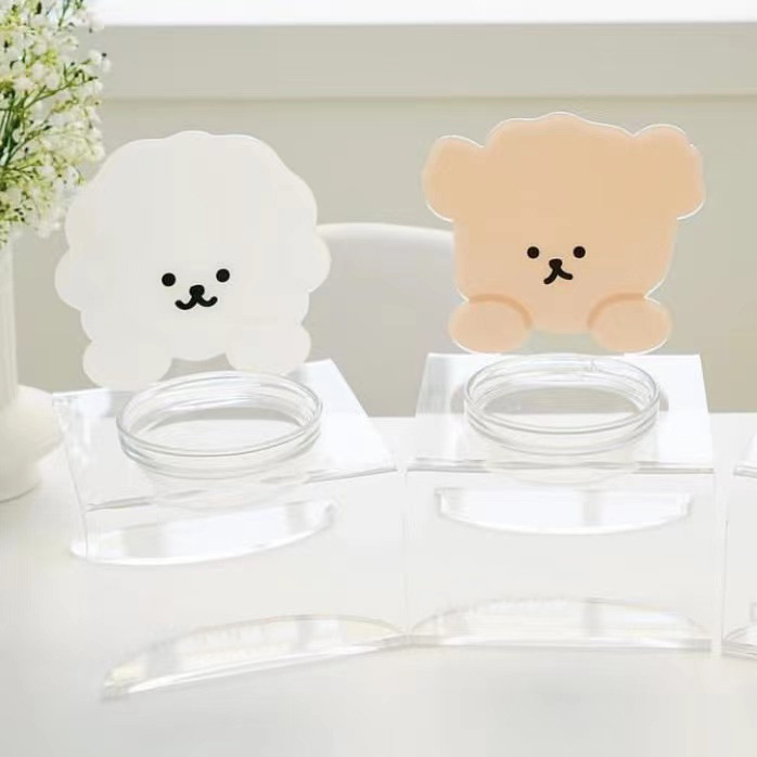 Ashin ακρυλική βάση σίτισης κατοικίδιων για σκύλους και γάτες — διαφανής αποσπώμενη βάση για μπολ, σετ 75 τεμαχίων