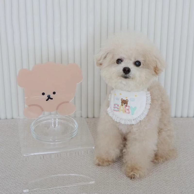 Ashin ακρυλική βάση σίτισης κατοικίδιων για σκύλους και γάτες — διαφανής αποσπώμενη βάση για μπολ, σετ 75 τεμαχίων