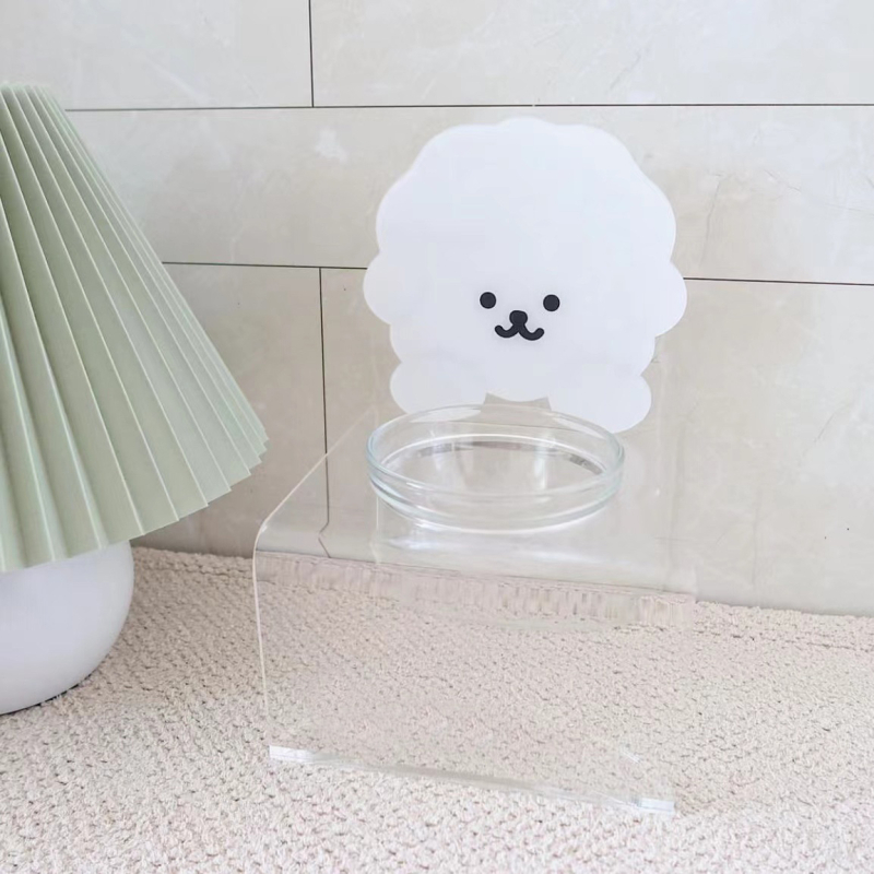 Ashin ακρυλική βάση σίτισης κατοικίδιων για σκύλους και γάτες — διαφανής αποσπώμενη βάση για μπολ, σετ 75 τεμαχίων