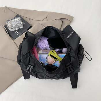 Torba za rame s jednim remenom, velika kapaciteta, PU, urbani minimalistički stil, Tote tip, zatvarač, podstava od poliester, vanjski otvoreni džep, džep za telefon