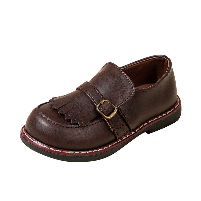 Dječje kožne loaferice s mekanom potplatom, retro britanskog stila, slip-on, za djecu 4–16 godina, jesen 2025